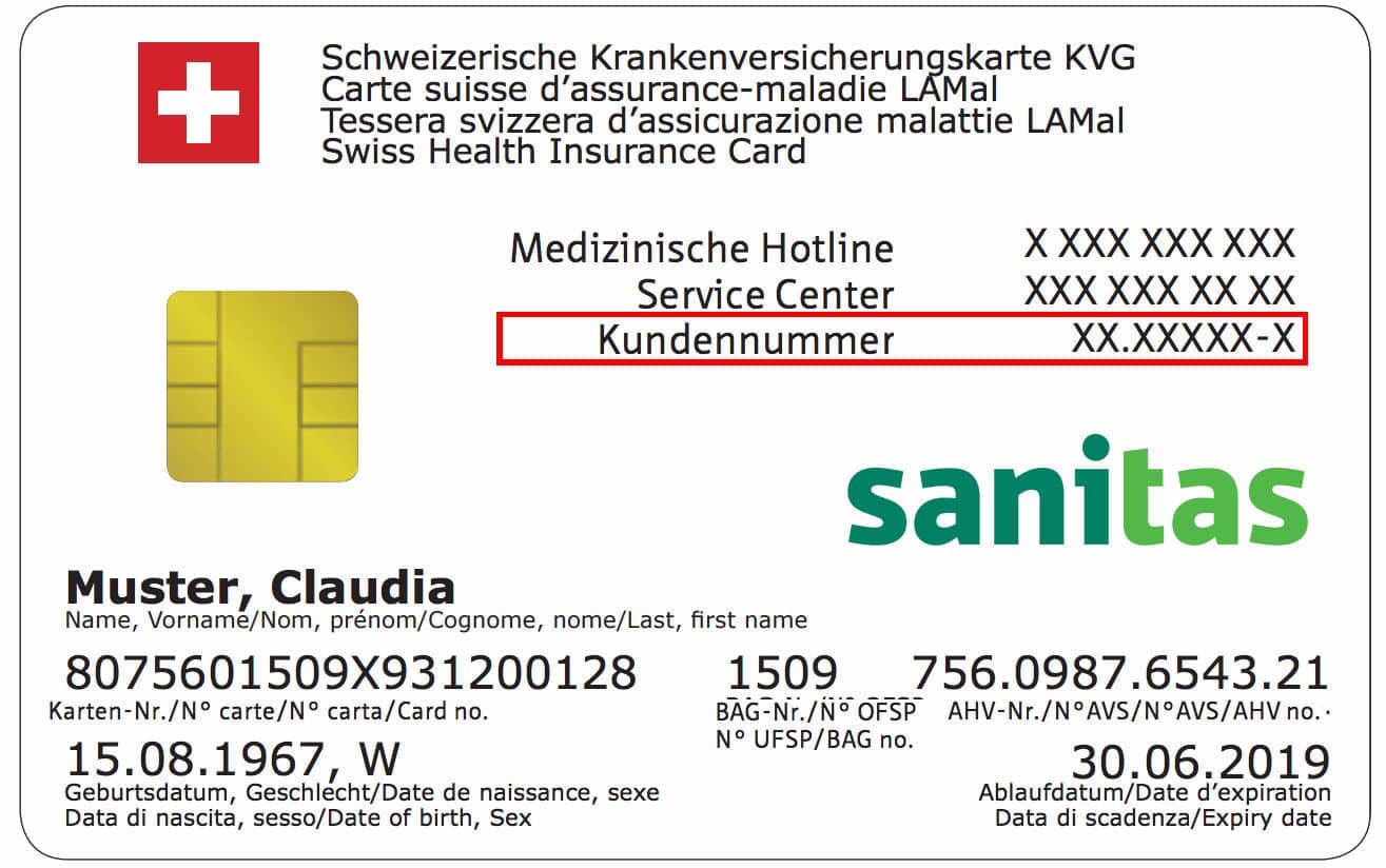 Die Kundennummer finden Sie auf Ihrer Versichertenkarte